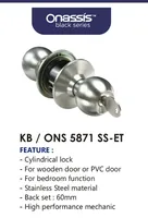 Foto dari produk Pegangan Pintu Onassis Knob set KB/ONS 5871 SS ET