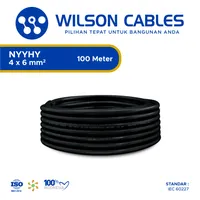 Foto dari produk Kabel Listrik Wilson NYYHY 4x6mm2 100 meter - Hitam