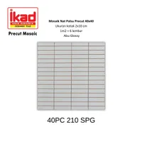 Foto dari produk Keramik Ikad Precut 40PC 210SPG - 2,5x10cm, 40x40cm, Abu Glossy