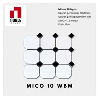 Foto dari produk Keramik Noble Tile Mosaic MICO 10 WBM - 30x30 Cm, 96x96 Mm