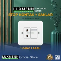 Foto dari produk Outlet Listrik Luxmenn LUXMENN Stop Kontak Saklar Lampu Engkel Stop 1 Gang 1 Arah Seri SKIB1B - Putih 
