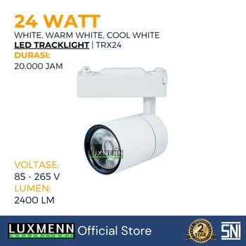 Gambar Lampu & Armatur  Luxmenn LUX-TRX24-BW / 24 Watt / Track Light Body White - Tipe Spotlight - Putih 6000k di Juragan Material