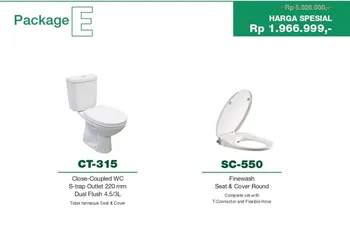 Gambar PROMO Closet Duduk Wasser CT-315 + SC-550 di Juragan Material