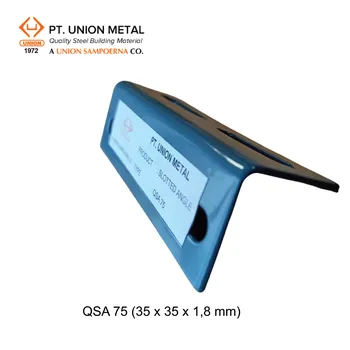 Gambar Besi Profil Union Metal Siku Lubang QSA 75 (35 x 35 x 1.8mm) - 4 meter di Juragan Material