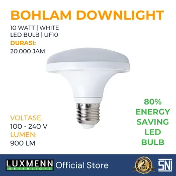Gambar Lampu & Armatur  Luxmenn LUX-UF10 / 10 Watt / Fitting E27 - Tipe Bohlam Downlight - Putih 6000k di Juragan Material