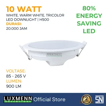 Gambar Lampu & Armatur  Luxmenn LUX-H500 / 10 Watt / Inbow Bulat - Tipe Downlight - Kuning 3000k di Juragan Material
