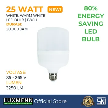 Gambar Lampu & Armatur  Luxmenn LUX-B80H / 25 Watt / Fitting E27 - Tipe Bohlam - Putih 6000k di Juragan Material