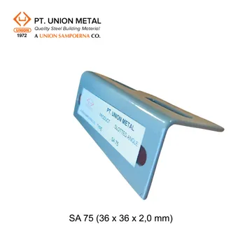 Gambar Besi Profil Union Metal Siku Lubang SA 75 (36 x 36 x 2mm) - 4 meter di Juragan Material