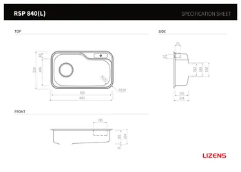 Gambar Bak Cuci Piring  Lizens RSP840L Stainless di Juragan Material