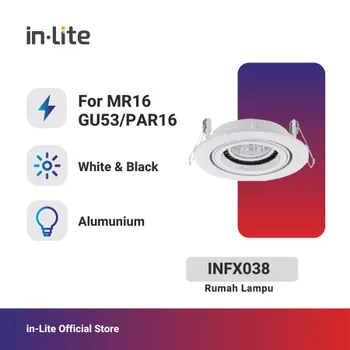 Gambar Lampu & Armatur  In-Lite INFX038 / Lamp MR16 GU53  - Black di Juragan Material
