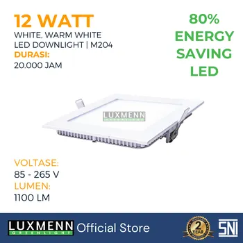 Gambar Lampu & Armatur  Luxmenn LUX-M204 / 12 Watt / Inbow Kotak - Tipe Downlight - Putih 6000k di Juragan Material