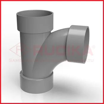 Gambar Aksesoris Pipa Rucika PVC Large Radius Tee 1 1/2" Tipe D di Juragan Material