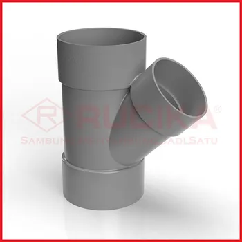 Gambar Aksesoris Pipa Rucika PVC Y Branch 8" x 4"  Tipe D di Juragan Material
