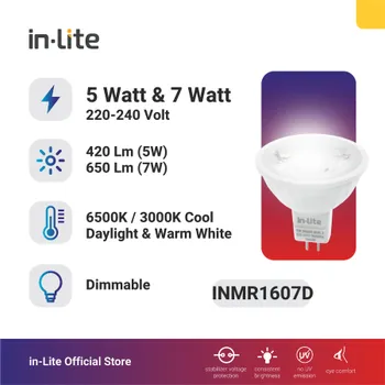 Gambar Lampu & Armatur  In-Lite Spotlight INMR1607 D / 7 Watt (Dimmable) di Juragan Material