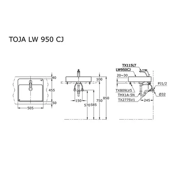 Gambar Wastafel TOTO LW950CJ + TX115LT + THX1A-5N + TX277SV1 (x2) di Juragan Material