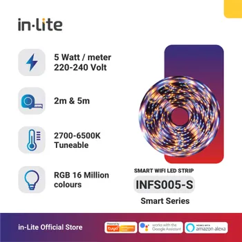 Gambar Lampu & Armatur  In-Lite Smart Wifi Led Strip / INFS005-S / 5 Watt  - 5m/Roll di Juragan Material