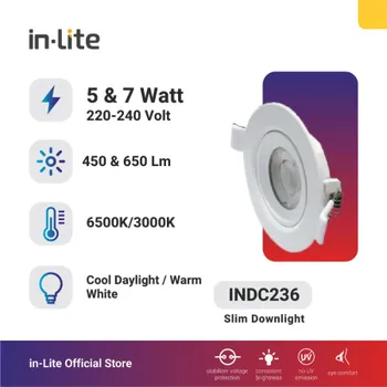 Gambar Lampu & Armatur  In-Lite Spotlight INDC236 / 5 Watt di Juragan Material