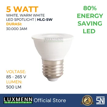 Gambar Lampu & Armatur  Luxmenn LUX-HLG / 5 Watt / Fitting E27 - Tipe Spotlight - Kuning 3000k di Juragan Material