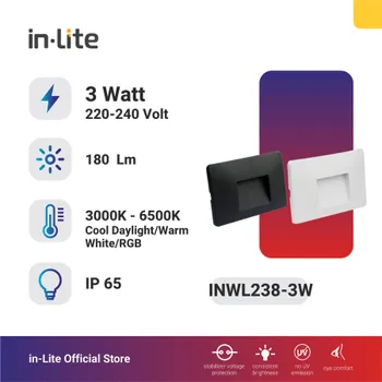 Gambar Lampu & Armatur  In-Lite Wall Light / INWL238 / 3 Watt - White di Juragan Material