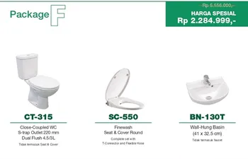 Gambar PROMO Closet Duduk Wasser CT-315 + SC-550 + BN-130T di Juragan Material