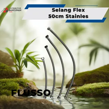 Gambar Aksesoris Flusso Selang Flex Stainless Ukuran 50 cm di Juragan Material