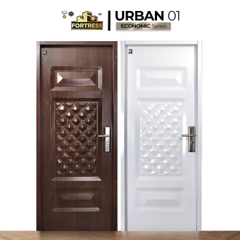 Gambar Pintu Besi/Baja Fortress Urban Single Door Type 01 - 80x210, Putih di Juragan Material