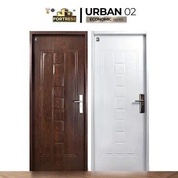 Gambar Pintu Besi/Baja Fortress Urban Single Door Type 02 - 90x210, Putih di Juragan Material