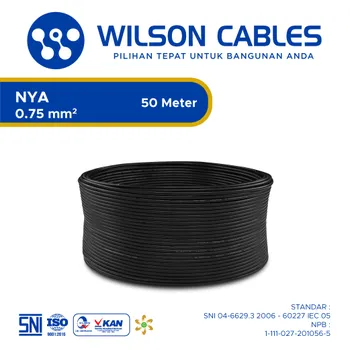 Gambar Kabel Listrik Wilson NYA 0.75mm2 50 meter - Kuning-Hijau di Juragan Material