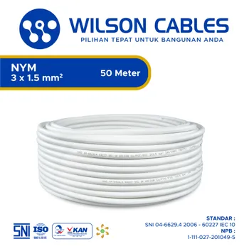 Gambar Kabel Listrik Wilson NYM 3x1.5mm2 50 meter - Putih di Juragan Material