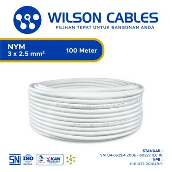 Gambar Kabel Listrik Wilson NYM 3x2.5mm2 50 meter - Putih di Juragan Material