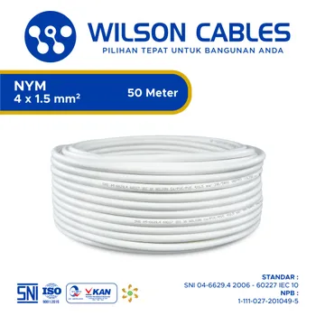 Gambar Kabel Listrik Wilson NYM 4x1.5mm2 50 meter - Putih di Juragan Material