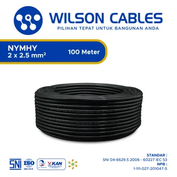 Gambar Kabel Listrik Wilson NYMHY 2x2.5mm2 100 meter - Hitam di Juragan Material