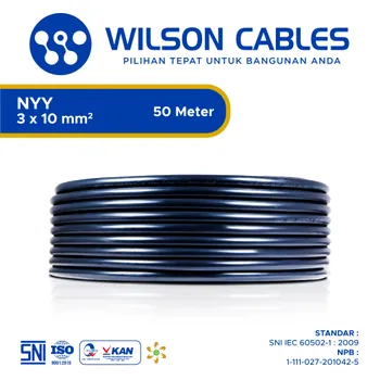 Gambar Kabel Listrik Wilson NYY 3x10mm2 50 meter - Hitam di Juragan Material