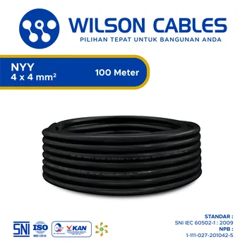 Gambar Kabel Listrik Wilson NYY 4x4mm2 100 meter - Hitam di Juragan Material