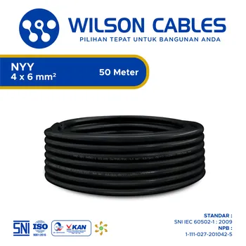 Gambar Kabel Listrik Wilson NYY 4x6mm2 50 meter - Hitam di Juragan Material