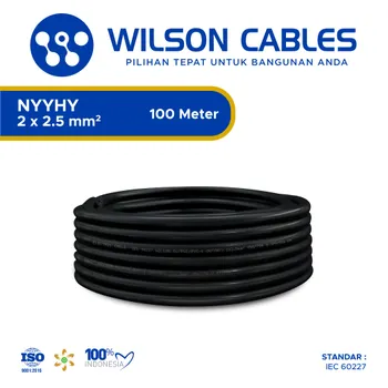 Gambar Kabel Listrik Wilson NYYHY 2x2.5mm2 100 meter - Hitam di Juragan Material