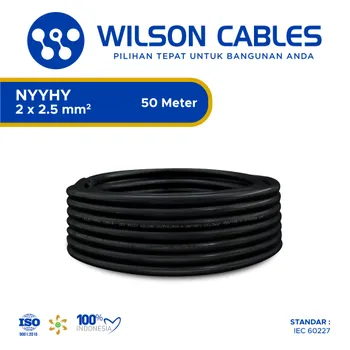 Gambar Kabel Listrik Wilson NYYHY 2x2.5mm2 50 meter - Hitam di Juragan Material