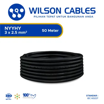 Gambar Kabel Listrik Wilson NYYHY 3x2.5mm2 50 meter - Hitam di Juragan Material