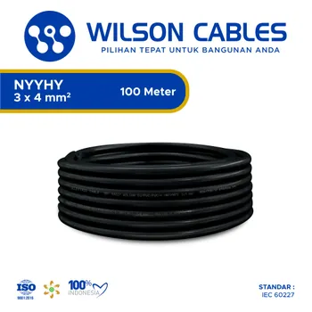 Gambar Kabel Listrik Wilson NYYHY 3x4mm2 100 meter - Hitam di Juragan Material