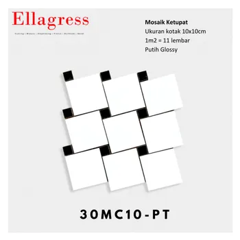 Gambar Keramik Ellagress Cutting Mosaic 30MC 10PT - 30x30cm, Glossy di Juragan Material