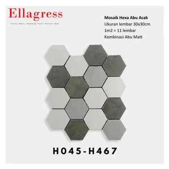 Gambar Keramik Ellagress Cutting Mosaic H045 H467 - 30x30cm, Glossy di Juragan Material
