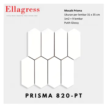 Gambar Keramik Ellagress Cutting Mosaic Prisma 820PT - 31x35cm, Glossy di Juragan Material
