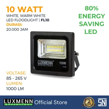 Gambar Lampu & Armatur  Luxmenn LED LUX - FL10 / 10 Watt / Lampu Sorot Flood Light - Kuning ( 3000k ) di Juragan Material