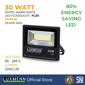 Gambar Lampu & Armatur  Luxmenn LED LUX - FL30 / 30 Watt / Lampu Sorot Flood Light - Kuning ( 3000k) di Juragan Material