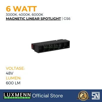 Gambar Lampu & Armatur  Luxmenn LED LUX - GS6 / 6 Watt / Magnetic Track Light Linear Spotlight - Cool White ( 4000k ) di Juragan Material