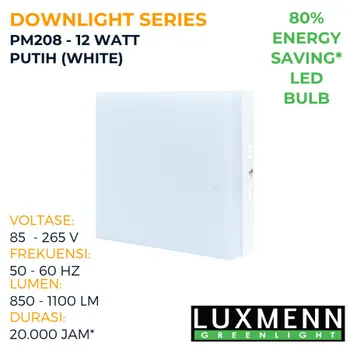 Gambar Lampu & Armatur  Luxmenn LED LUX - PM208 / 12 Watt / Lampu Downlight Outbow / Kotak - Kuning ( 3000k ) di Juragan Material