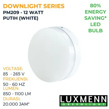 Gambar Lampu & Armatur  Luxmenn LED LUX - PM209 / 12 Watt / Lampu Downlight Outbow / Bulat - Kuning ( 3000k ) di Juragan Material