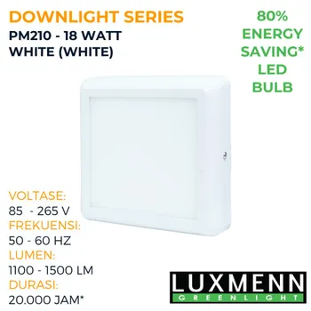 Gambar Lampu & Armatur  Luxmenn LED LUX - PM210 / 18 Watt / Lampu Downligt Outbow / Kotak - Kunig ( 3oook ) di Juragan Material