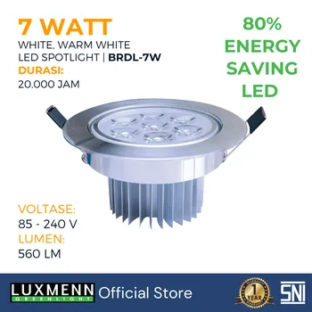 Gambar Lampu & Armatur  Luxmenn LUX-BRDL / 7 Watt / Lampu Sorot Spotlight - White 6000k di Juragan Material