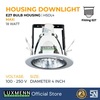 Gambar Lampu & Armatur  Luxmenn LUX-HSDL / 4 Inch / Housing Downlight / E27 - 4 Inch di Juragan Material